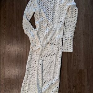 Chic White Crochet Maxi Dress